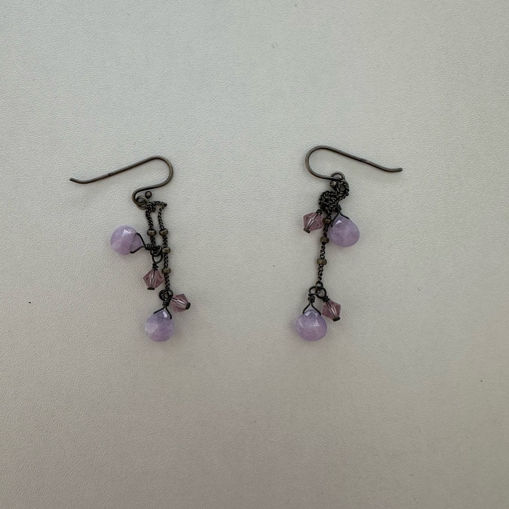 Elegant Purple Dangle Earrings